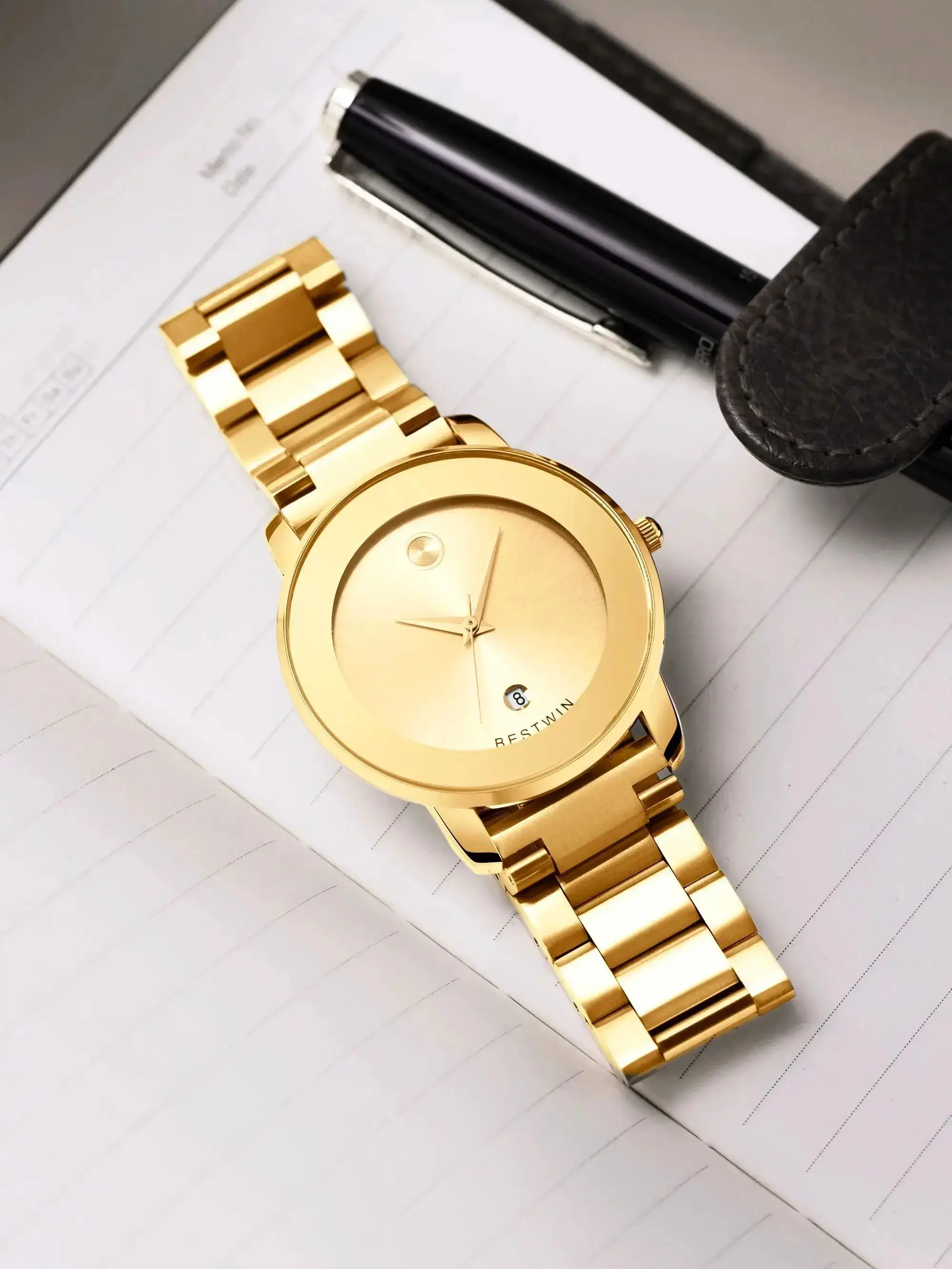 Luxury Men Watch Simple Elegant Fashion Style Male Quartz Wristwatch Classic Black Blue Gold Sliver White Steel Reloj Man Clock