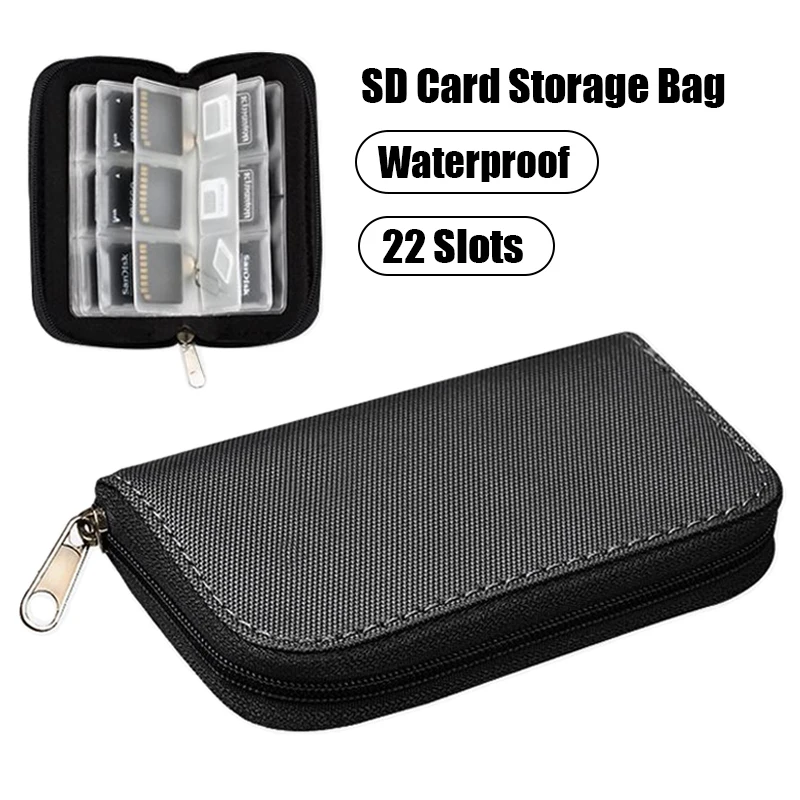 22 Slots Function Memory Card Cases Credit Holder For Micro SD CF MS DS Men Women Stick Storage Bag Carrying Pouch Protector