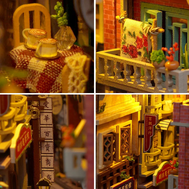 2014 DIY Book Nook Doll House Wooden Case Miniature Building kits Furniture Dollhouse Bookshelf Shelf Insert Toys Birthday Gifts