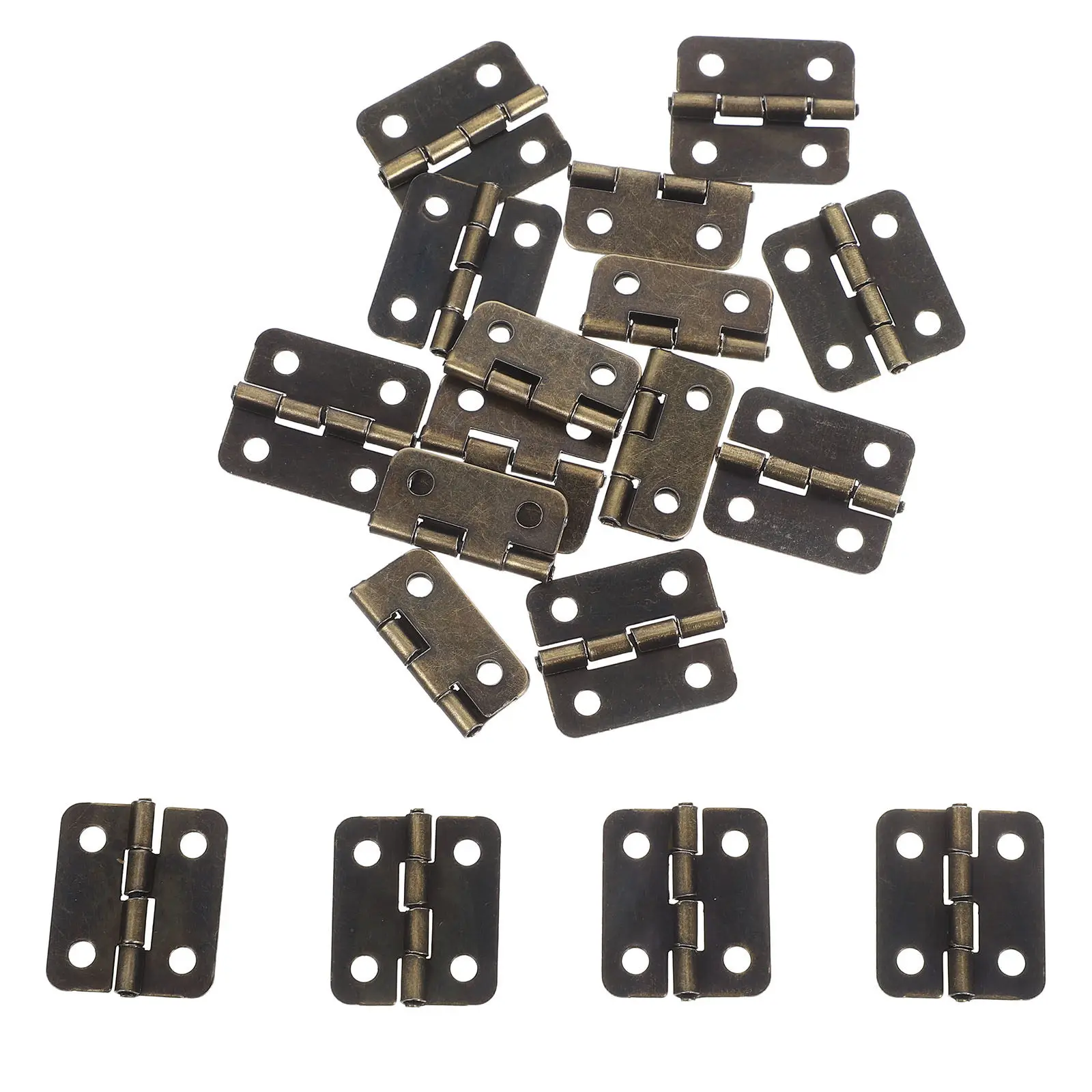 20Pcs Heavy Duty Stainless Steel Self Closing Spring Hinges for Jewel Cases Box Hinges Automatic Case Hardware with Screws