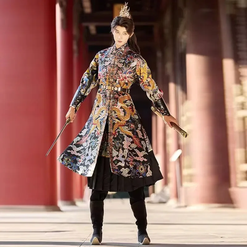 

Hanfu Men&Women Ancient Chinese Hanfu Armour Gown Coat Adult Archer Cosplay Costume Red Black Hanfu Costum For Couples Plus Size