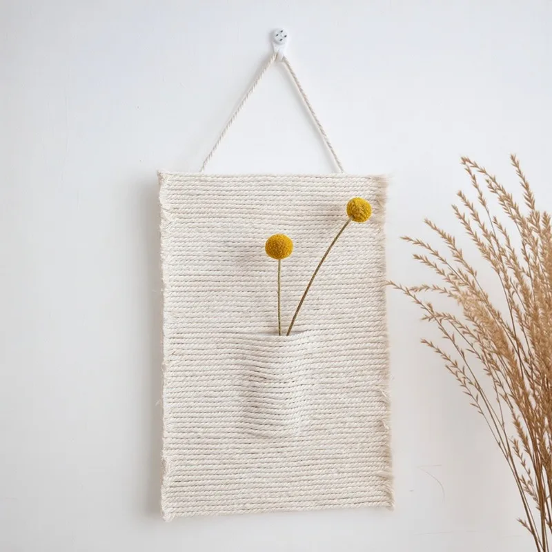 Ins Style Bohemian Decor House Wall Decor with Dried Flowers Cotton Art for Bedroom Aesthetic Room Decor Tapestry Wall Hanging