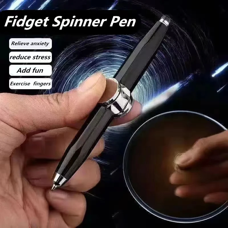 Led Draaiende Pen Fidget Spinner Decompressie Gyro Metalen Balpen Kantoor Schoolbenodigdheden Schrijf Pennen Stress Reliëf Speelgoed