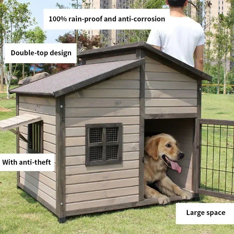 Cat Dog Furniture Wholesale Outdoor Large Rainproof Wooden Dog Kennel Pet Cages Houses