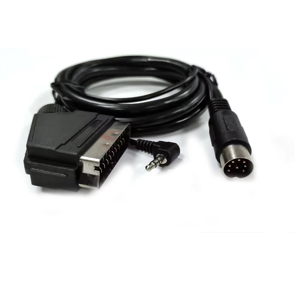 Niklowane dla SEGA Genesis 1 dla NEO GEO 3.5mm wtyk podwójny kanał scart rgb kabel av 1.8 metrów