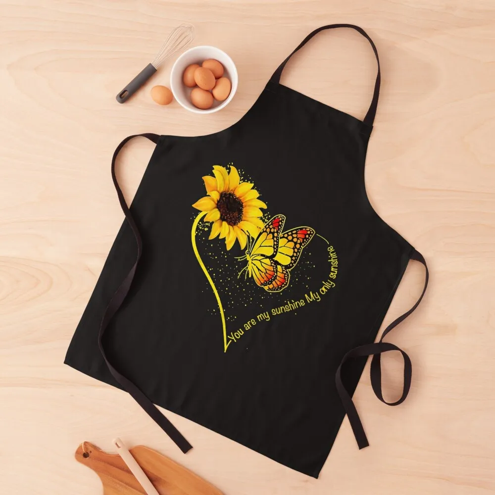 

Butterfly You Are My Sunshine My Only Sunshine Sunflower Apron Things For Home And Kitchen household woman cooks clothes Apron