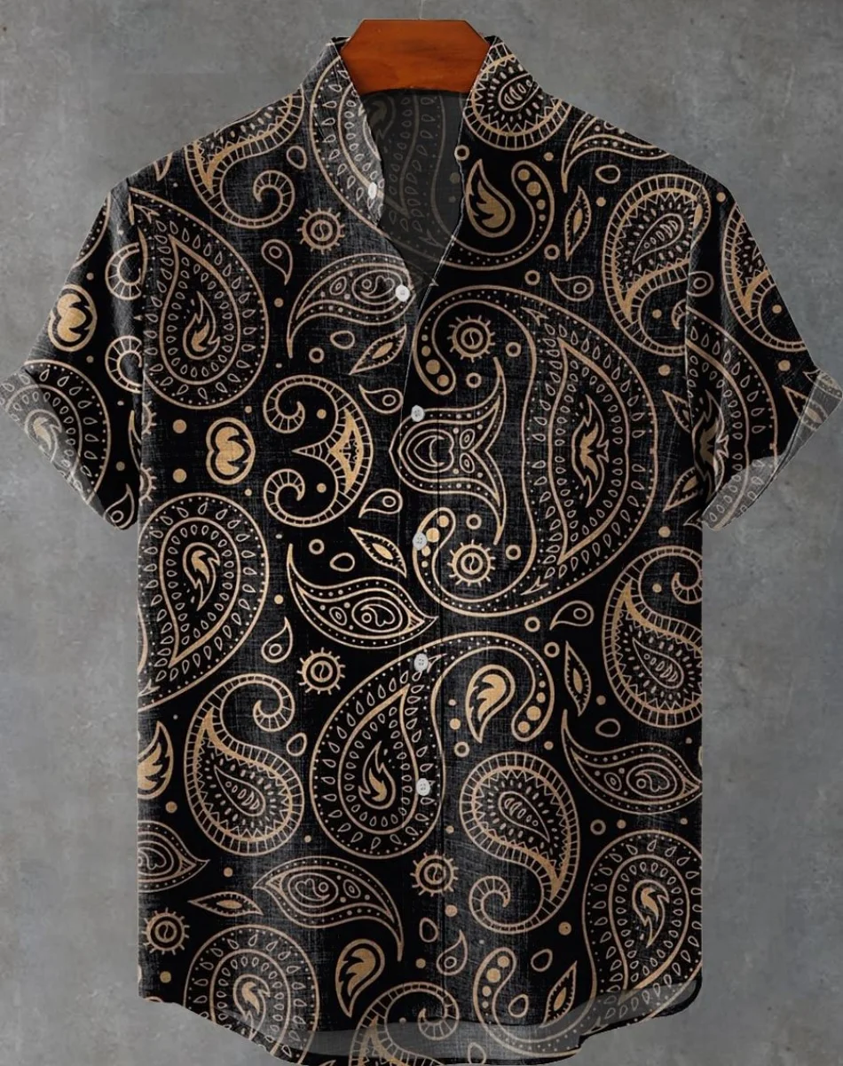 Nouveau lin 3D estampado naturaleza modelo chemise pour hommes été Hip Hop Streetwear chemise hawaïenne expédition rapide Camisa Veran