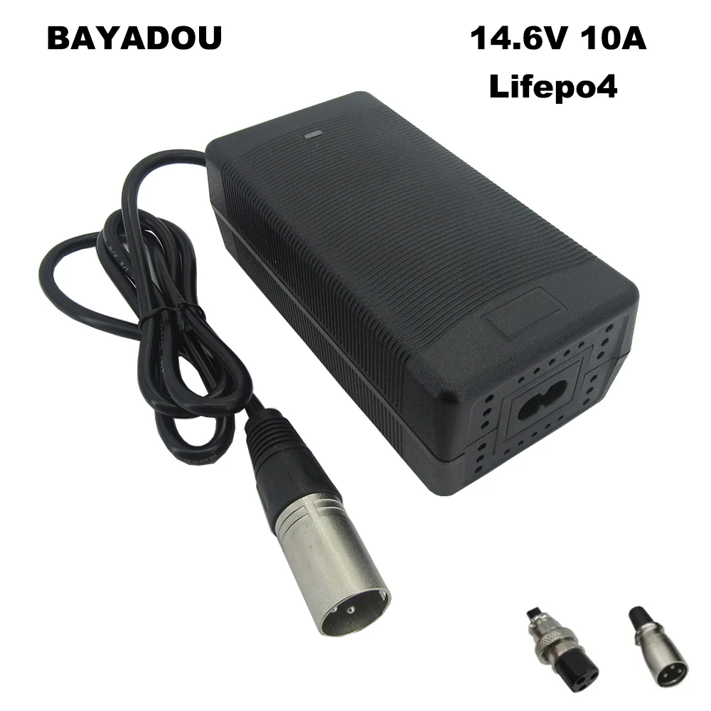 

14.6V 10A Lifepo4 Battery Charger 12V 12.8V 4S Iron Phosphate 18650 Solar Car LFP Energy Storage Fast Charger XLR DC GX16