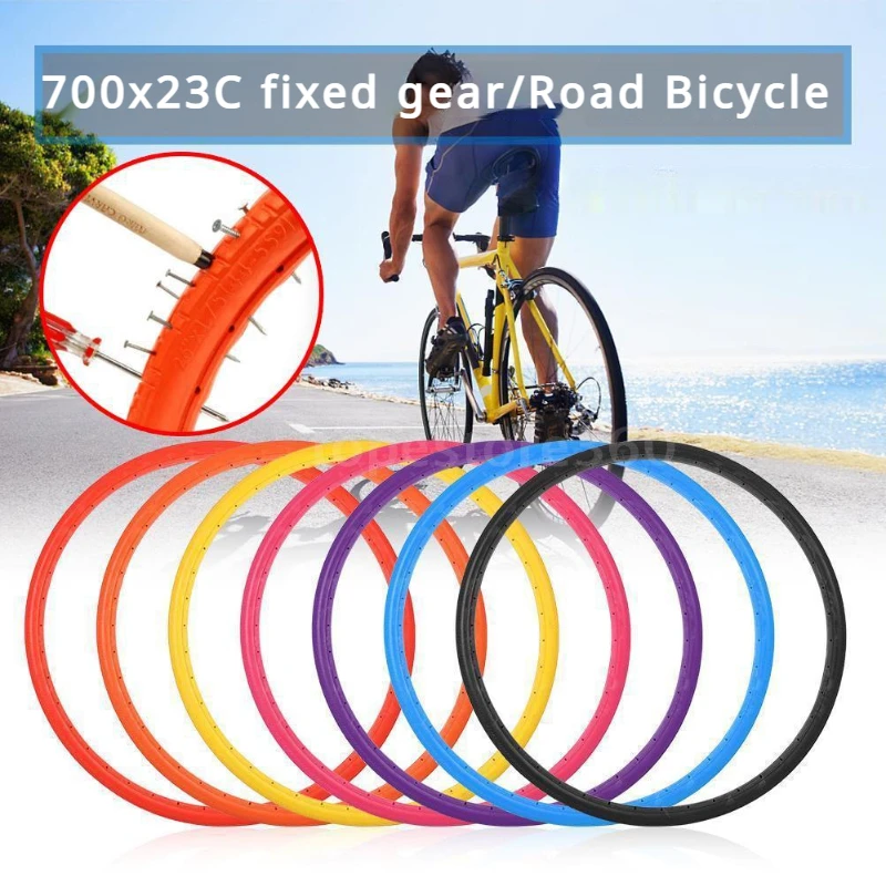 Fixed gear Bike Solid Tire 700x23C Road Bike Cycling Solid Tyre Wheel Puncture-proof Free inflatable Bicycle Tires