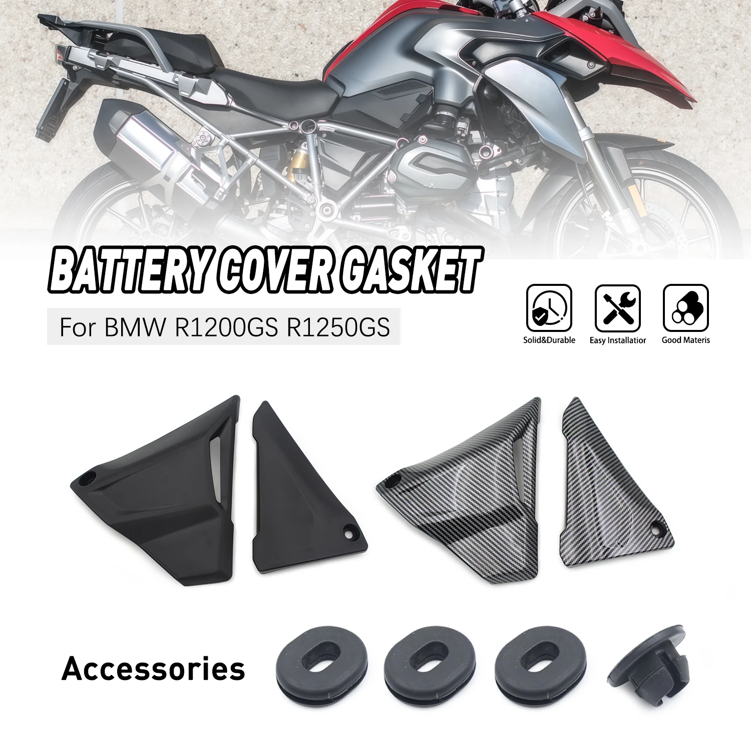 For BMW R1200GS R1250GS R1200R K53 R1200RS K54 R1250RS R1200RS Battery Covers Rubber Gasket Kit accessories moto
