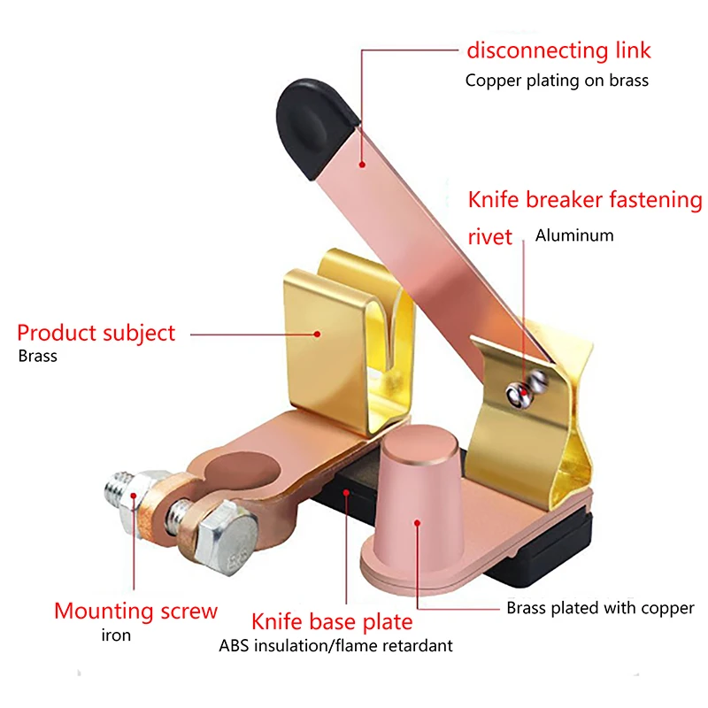 12V/24V Small Knife Type Car Battery Power Off Switch Power Supply Main Switch Battery Clip Anti-Leakage Car Off Auto Parts Cut view 3