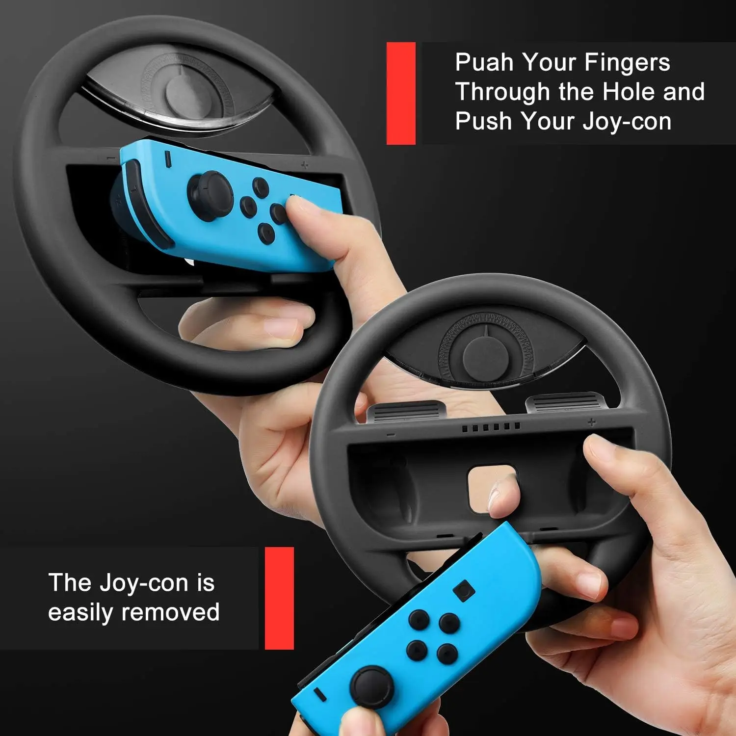 مقابض عجلة قيادة LinYuvo للتحكم في التبديل ، مقابض يد من Joycon ، ماريو كارت 8 ديلوكس ، 4 عبوات