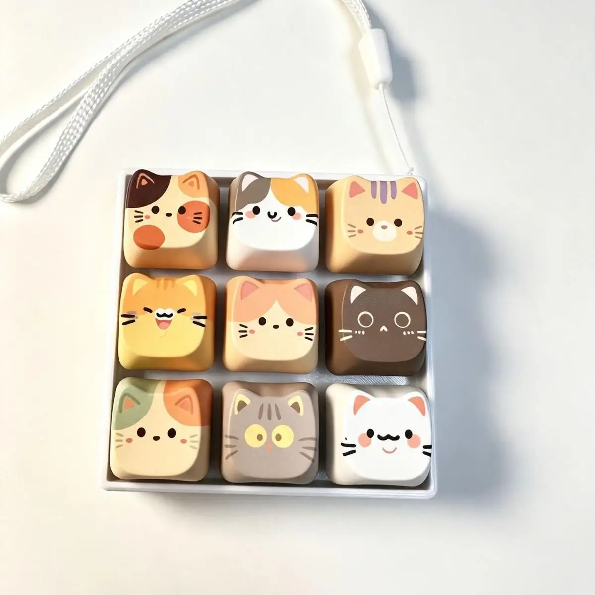 Shiba Inu Puppy Mechanical Keyboard Fidget Spinner 3D Printed Base Removable Keycap Stress Relief Toys Portable Keychain Gifts