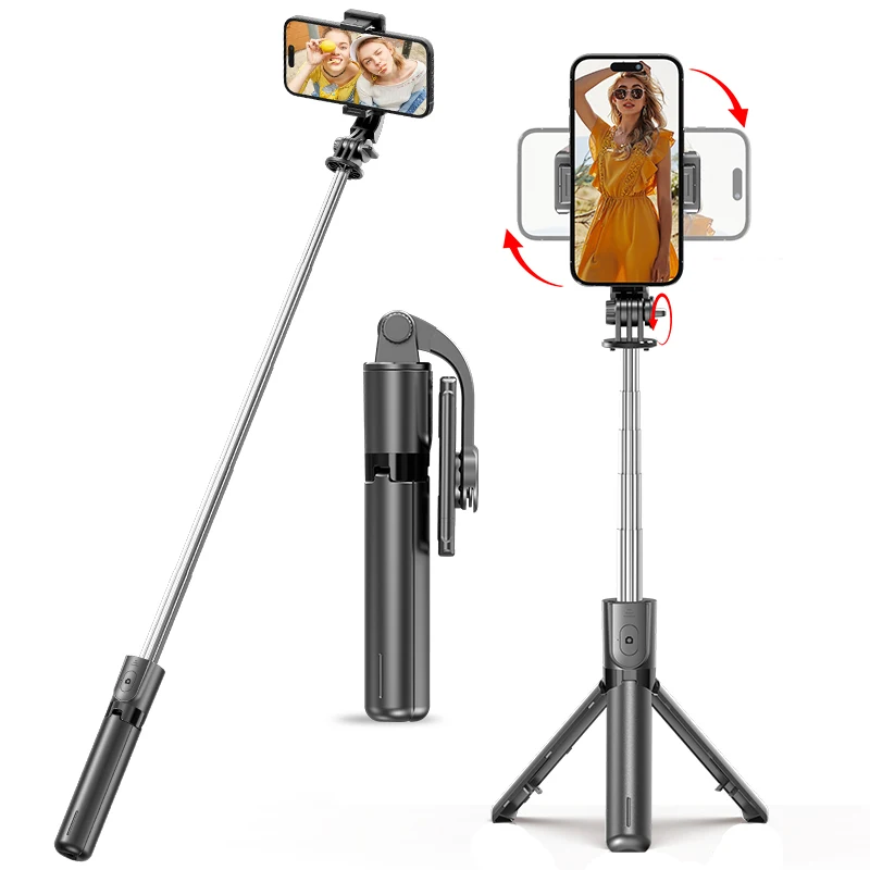 AXNEN F01 Bluetooth Selfie Stick Tripod Phone Holder Desktop Stand Wireless Remote Shutter for Cellphone, Option with Fill Light