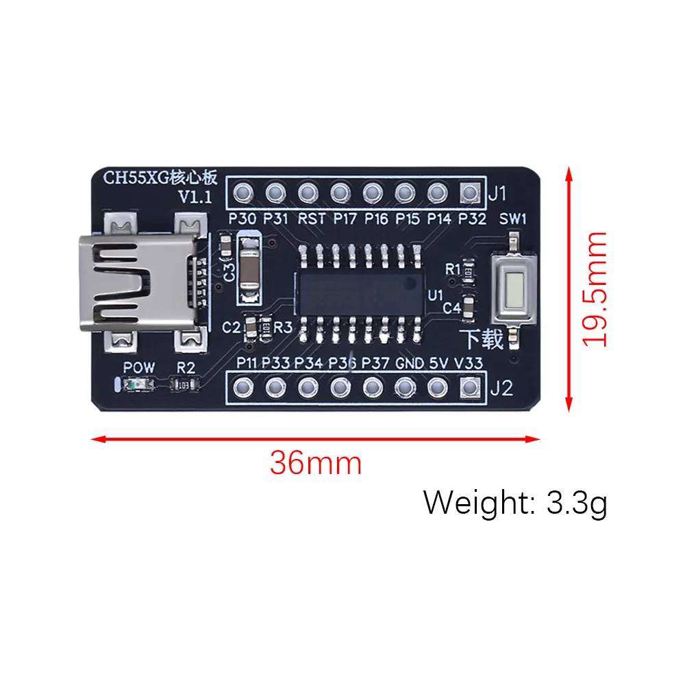 CH552G core board 51 MCU development board CH551G system board CH554 learning board USB communication download