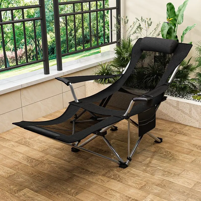 Four Level Folding Chaise Lounge for Nap, Simple Beach Lounge Chair, Outdoor Courtyard Balcony, Summer Specific Folding Nap Bed