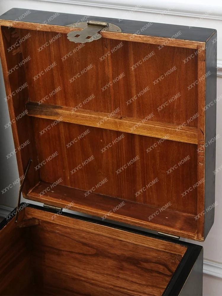 New Chinese Furniture Solid Wood Storage Box Sofa Side Table Storage Box