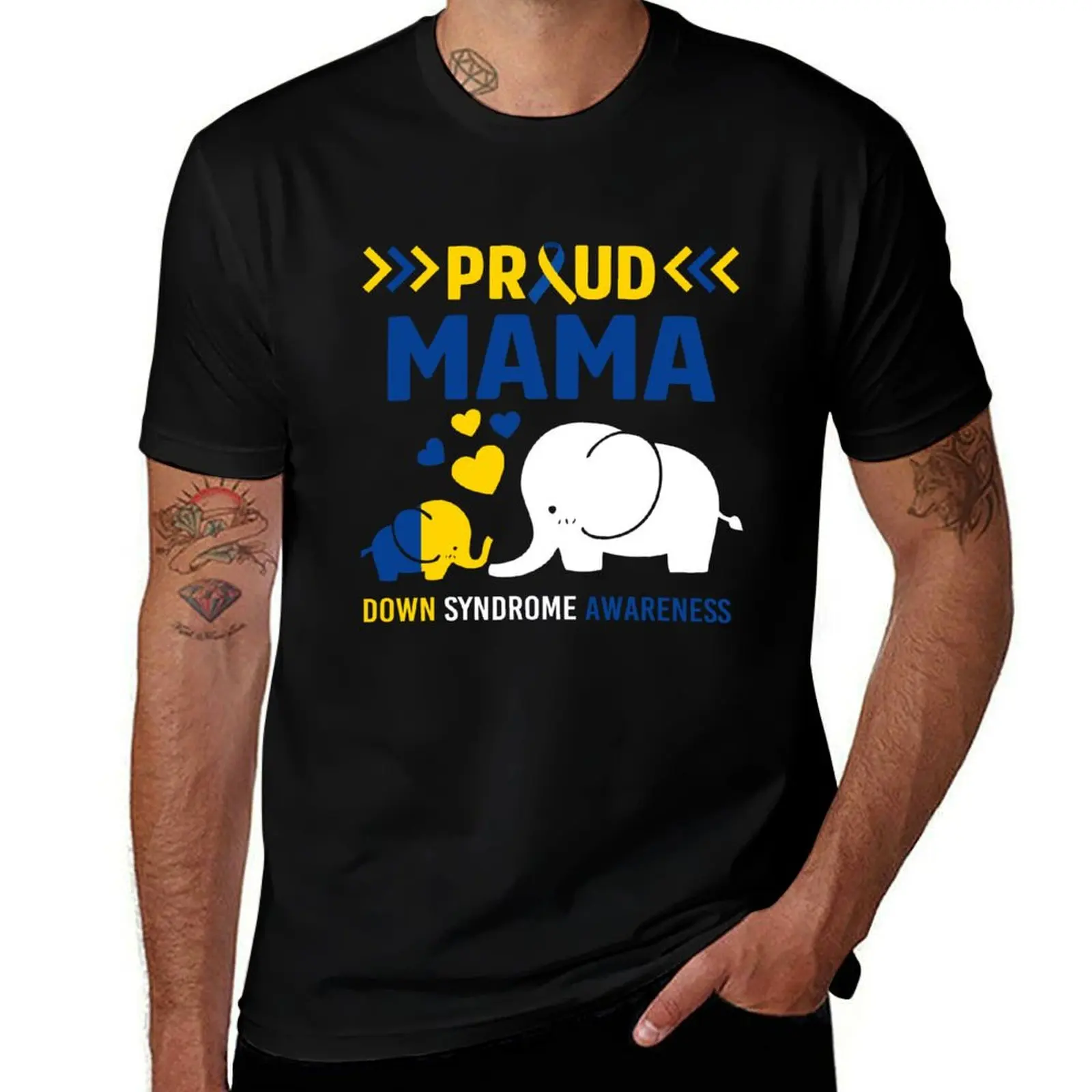 

Футболка Mama 21, футболка с высоким пухом, хлопковая футболка с рисунком, мужские рубашки с синдромом, мужские рубашки для мамы, качество с изображением тризоми и слона