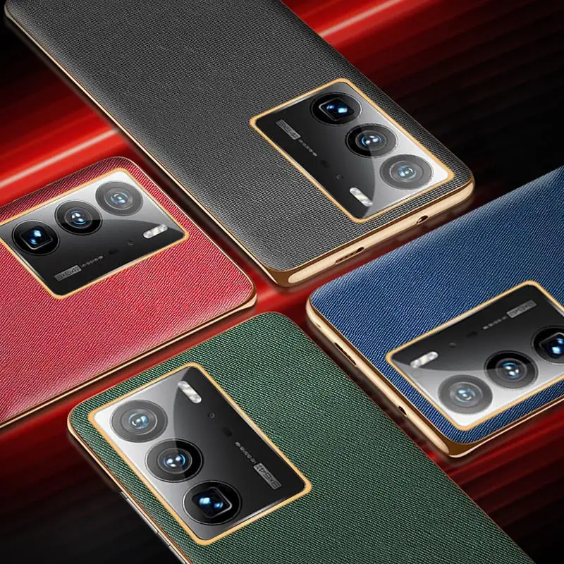 Coque For ZTE Axon 40 Ultra 5G Cross Leather Plating Shockproof Phone Case For Axon 40 Ultra A2023P Ultra Slim Phone Cover Funda