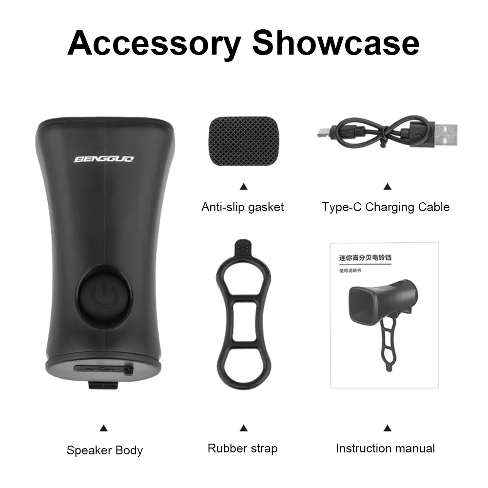 

Electronic Bicycle Bell Loud Warning Safety Bell Rechargeable Bicycle Handlebar Alarm Ring Bell Cycling Scooter Bike Accessories
