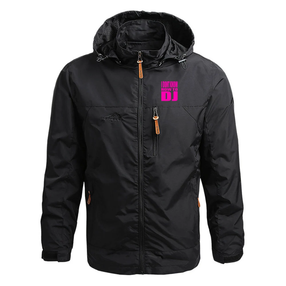 Rock Punk I DONT KNOW HOW TO DJ Logo New Fashion Army Overcoat Men Casual Windbreaker Solid Coat Male Autumn Hoodies Jacket