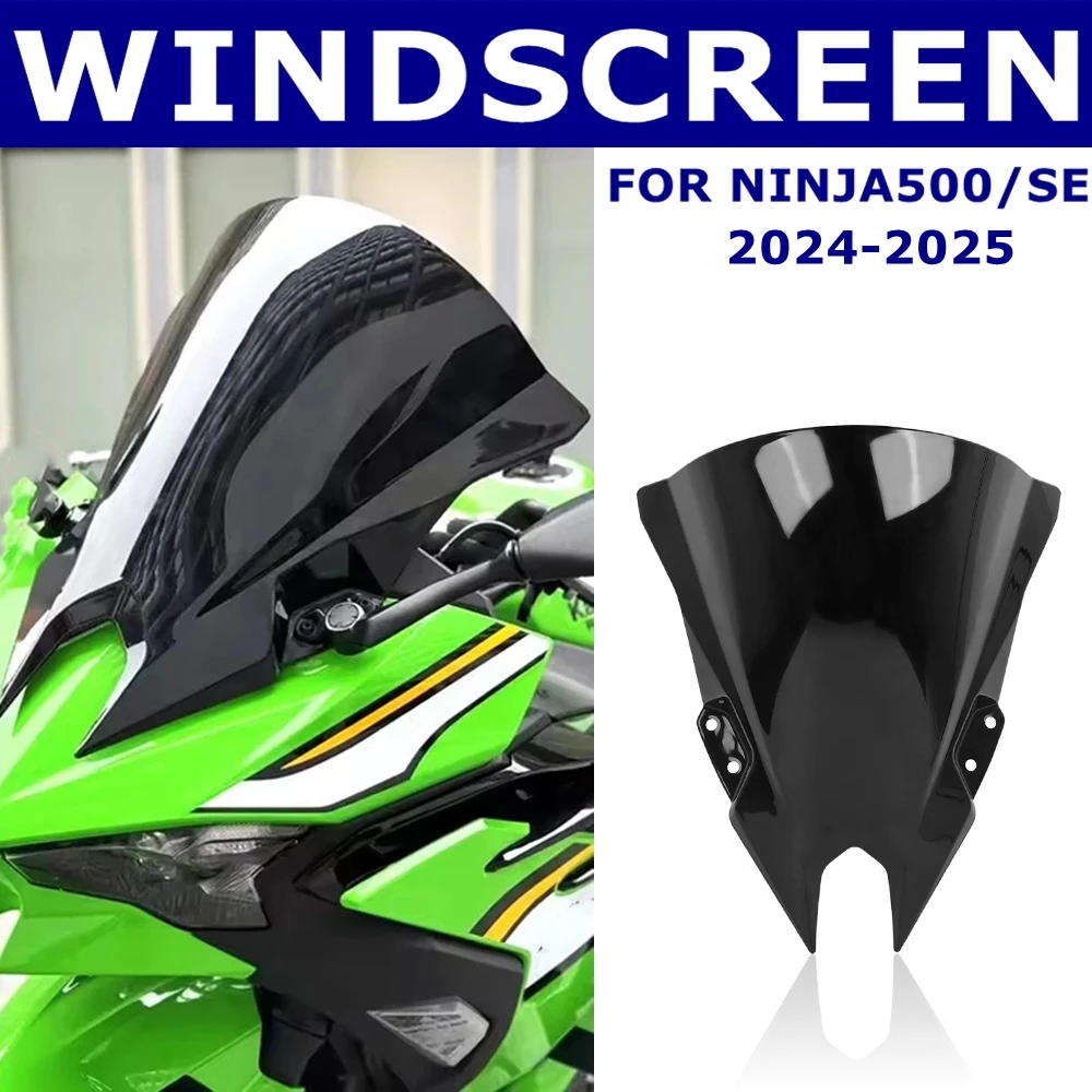 For Kawasaki Ninja 500 SE 2024 2025 2026 NINJA500 Motorcycle Windscreen Double Bubble Windshield Screen Visor Wind Deflectors