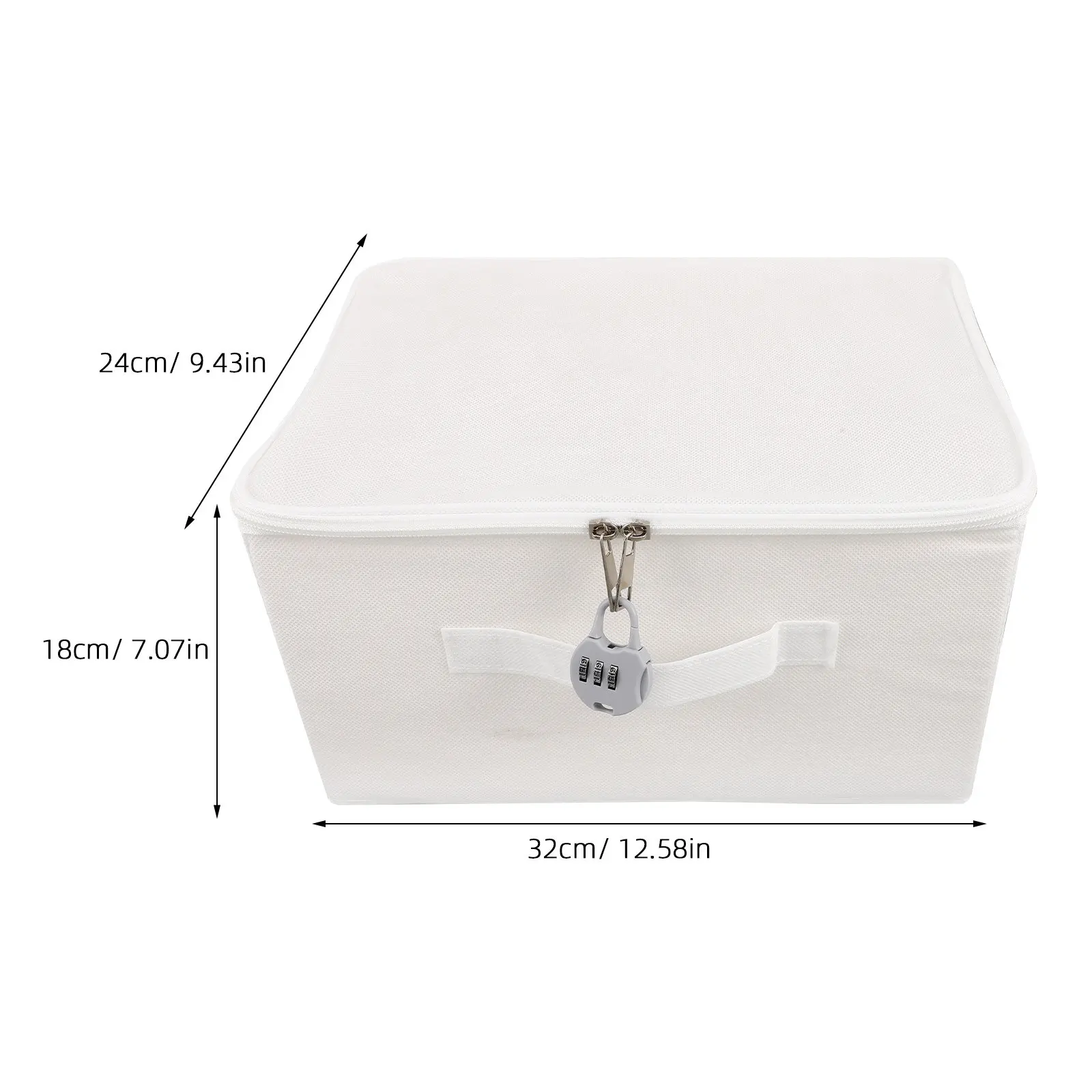 Discreet Lockable Storage Bag 12.6x9.45x7.1in Private Storage Box with Combination Lock Zipper Lid Privacy Organizer for Clothes