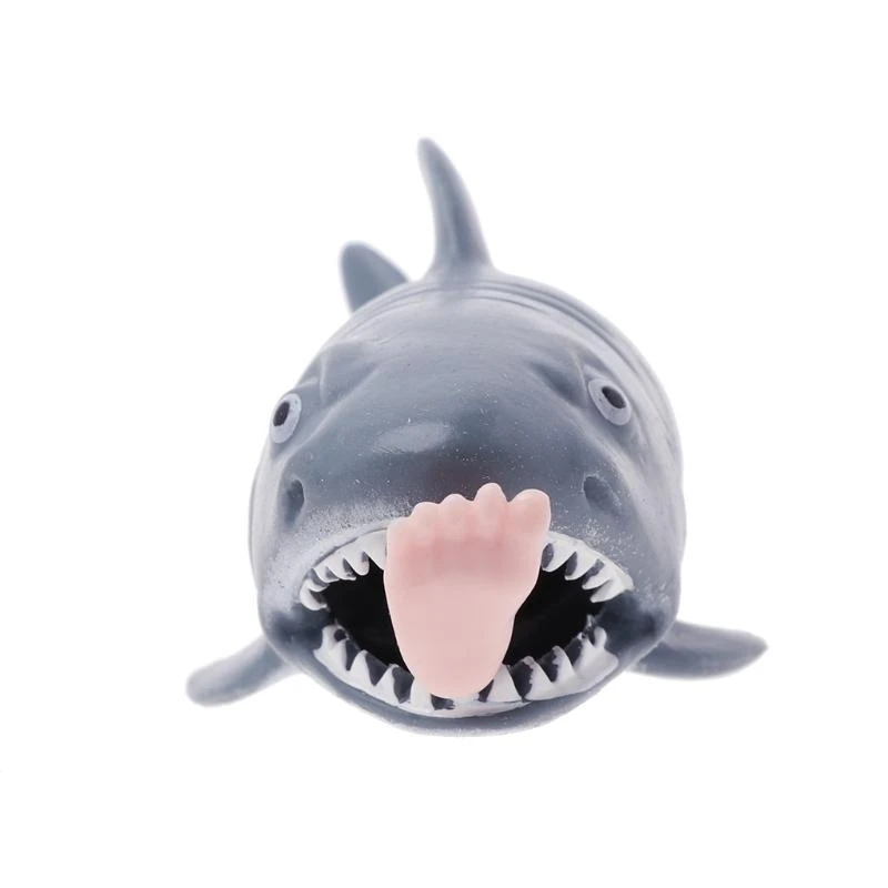 Q0KB Shark Squeeze Vent Toy Fun Stress Reliever Press om Leg Kids Nieuwheid Gift te spugen