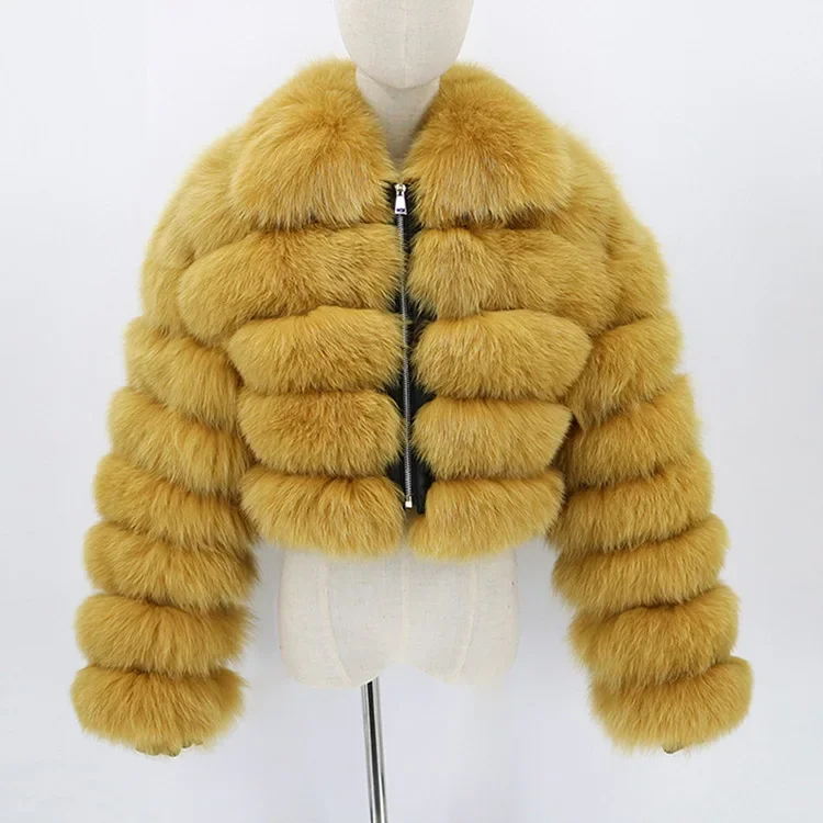 Faux Fur Coat Short Lapels Faux Fur Coat Imitation Fox Fur Long Sleeve Stitching Women's Coat Autumn Winter