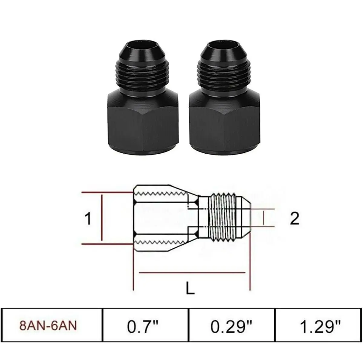 8AN أنثى-6AN ذكر محول مخفض تركيب مضيئة 8AN إلى 6AN AN6