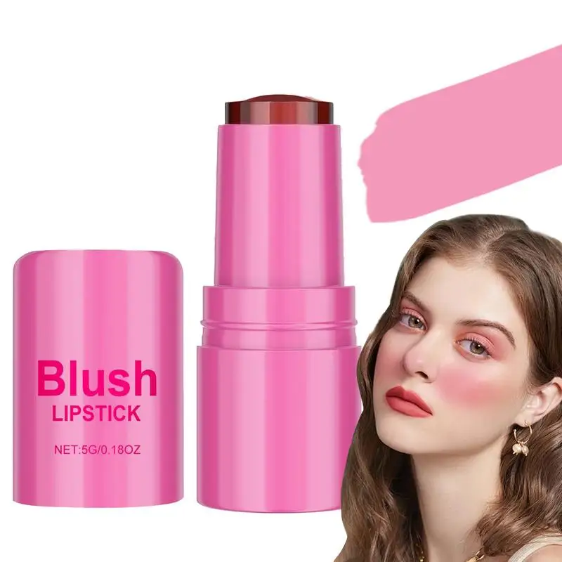 Lipstick Blush Natuurlijke Multifunctionele Blush Cream Stick Wang Gezicht Rouge Blusher Waterdichte Accessoires Voor Schoonheidsverzorging