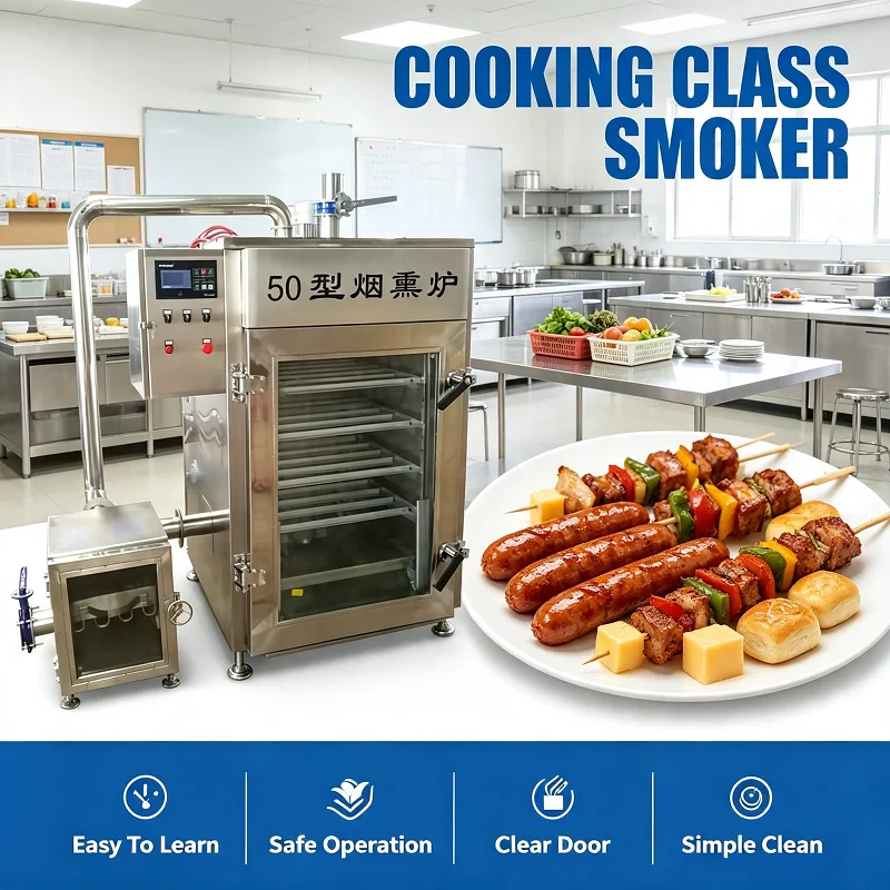 Commercial Electric Smoking Oven for Chicken Fish Meat Sausage Bacon Stainless Smoker Machine with Automatic Shutoff Timer
