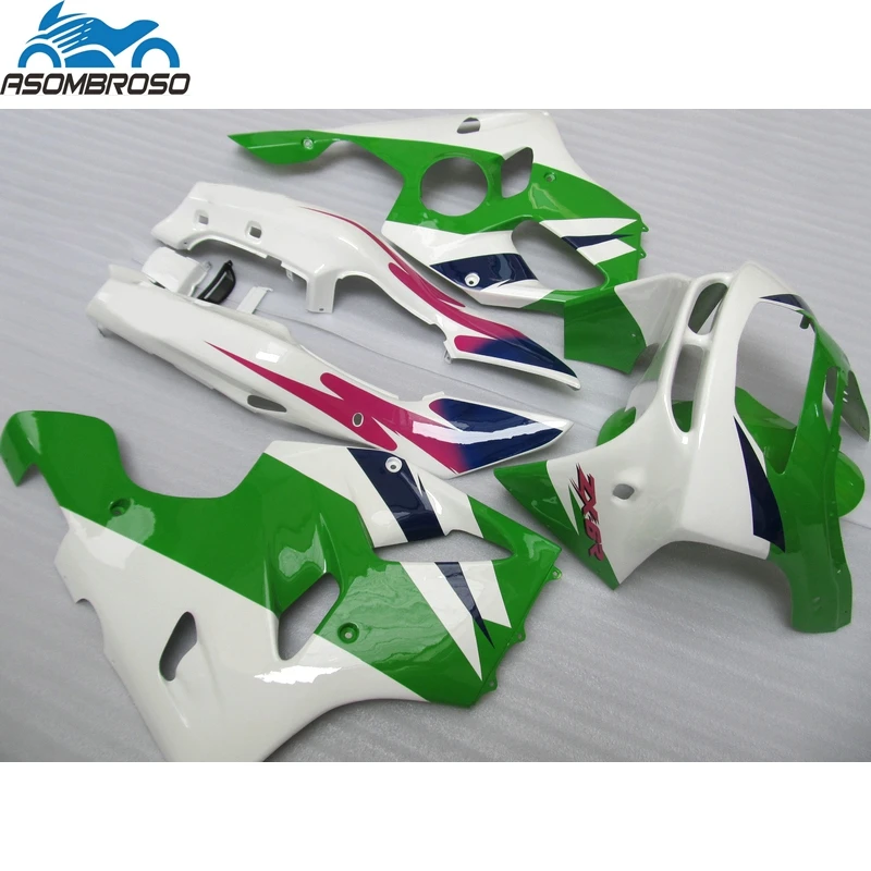 Top Selling Bodyworks for Kawasaki Ninja ZX6R fairing kit 1994-1997 green white plastic fairing set zx6r 94 95 96 97 HJ04