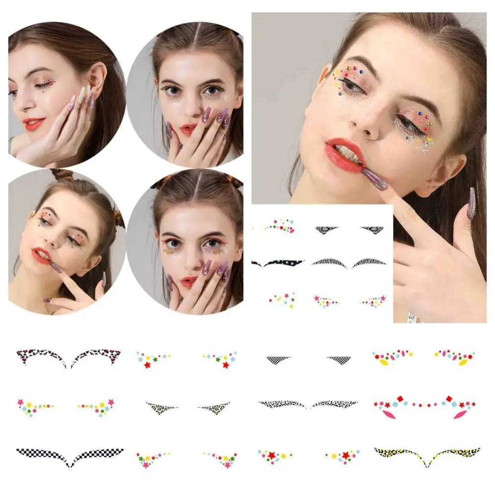 Neue Doppel Augenlid Aufkleber Augen Make-Up Temporäre Professionelle Lidschatten Aufkleber Wasserdicht Bunte Eyeliner Aufkleber Cosplay