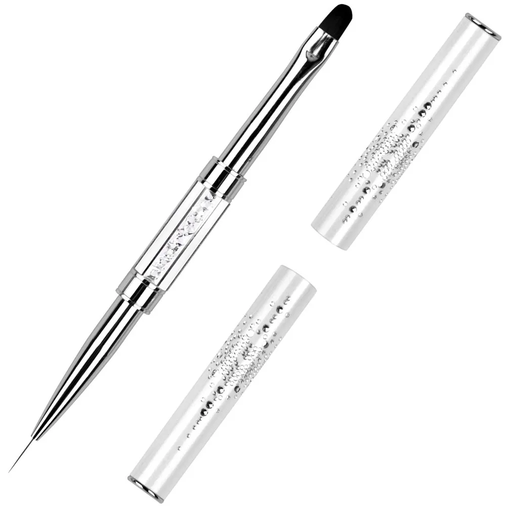 1Pc Double-end Nail Glue Phototherapy Pen UV Gel Brush Acrylic Handle Nail Art Painting Drawing Liner Brush Nail Art Tools