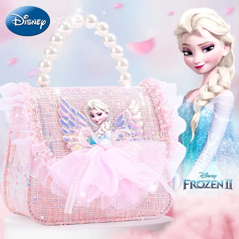 Disney Cartoon Handbag Frozen 2 Elsa Anna Princess Bag Shoulder Bag Girls Princess Sofia Baby Bag Kids 2024 New Messenger Bag