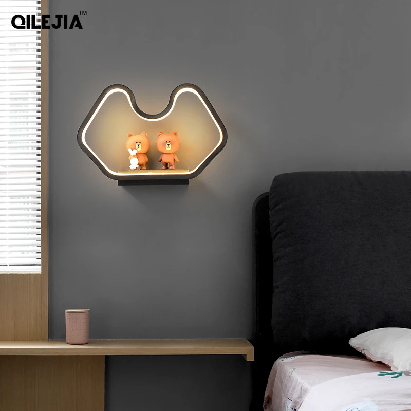 Moderm Minimalist Led Wall Lamps For Bedside Bedroom Loft Aisle Sconce Indoor Decor Lights High Quality Luminaria Without Dolls