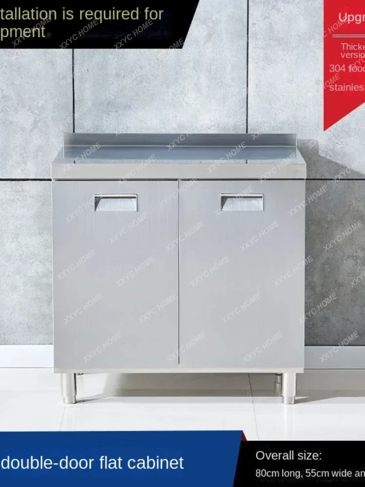 YY Stainless Steel Cabinet 304 Thickened Kitchen Stove Locker Cupboard Simple