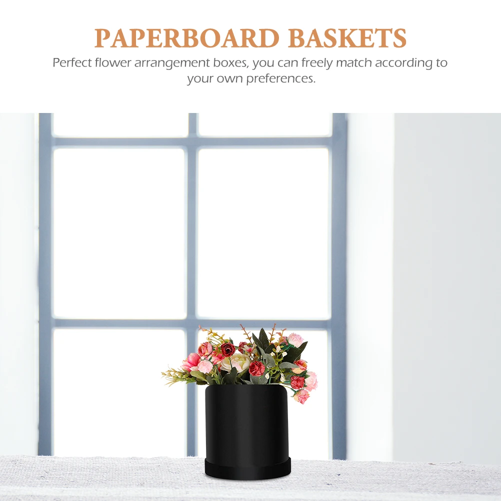 

Mini Hug Bucket Round Flower Box Bouquet Packaging Durable Container Paperboard Boxes Gift Wrapping Suitable Birthday Wedding