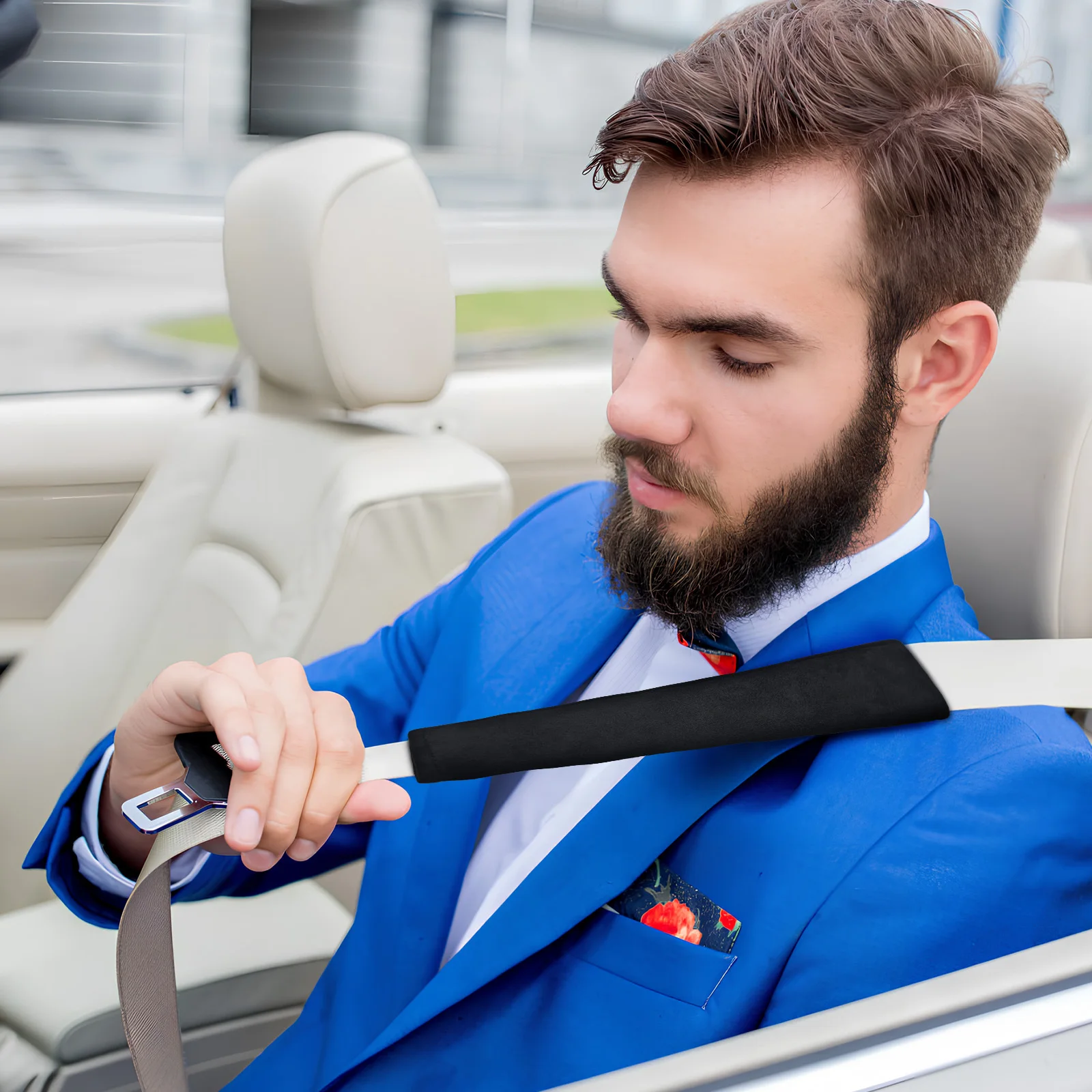 

2pcs Covers Black Polyester Comfort Padding High-density Universal Compatibility Pads Shoulder Protection