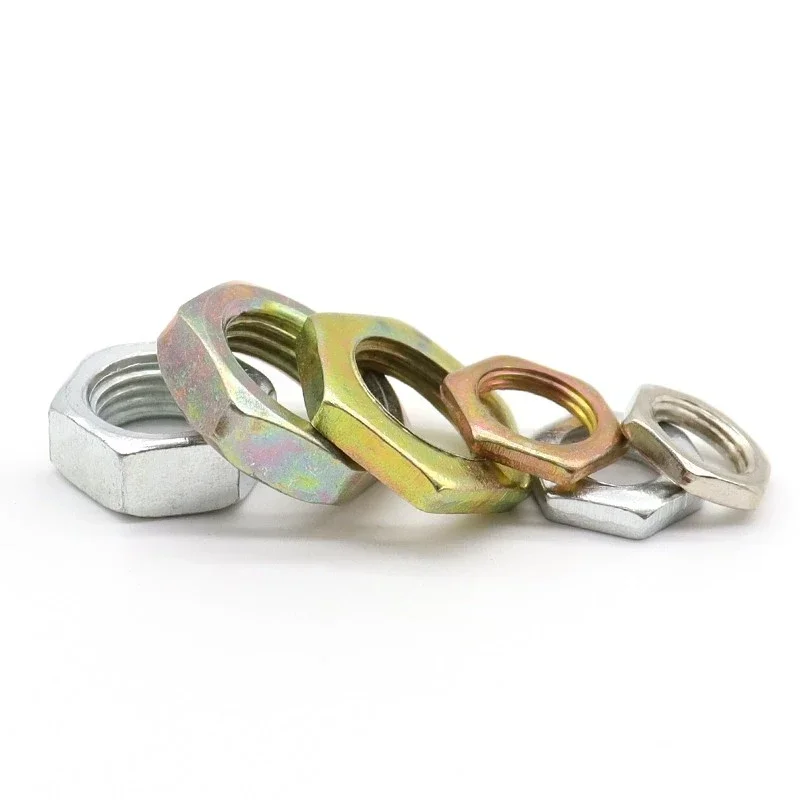 M7 M8 M9 M10 M12 M14 M16 White Zinc Color Zinc Nickel Plated Fine Tooth Hex Nut Hexagon Fine Thread Nuts