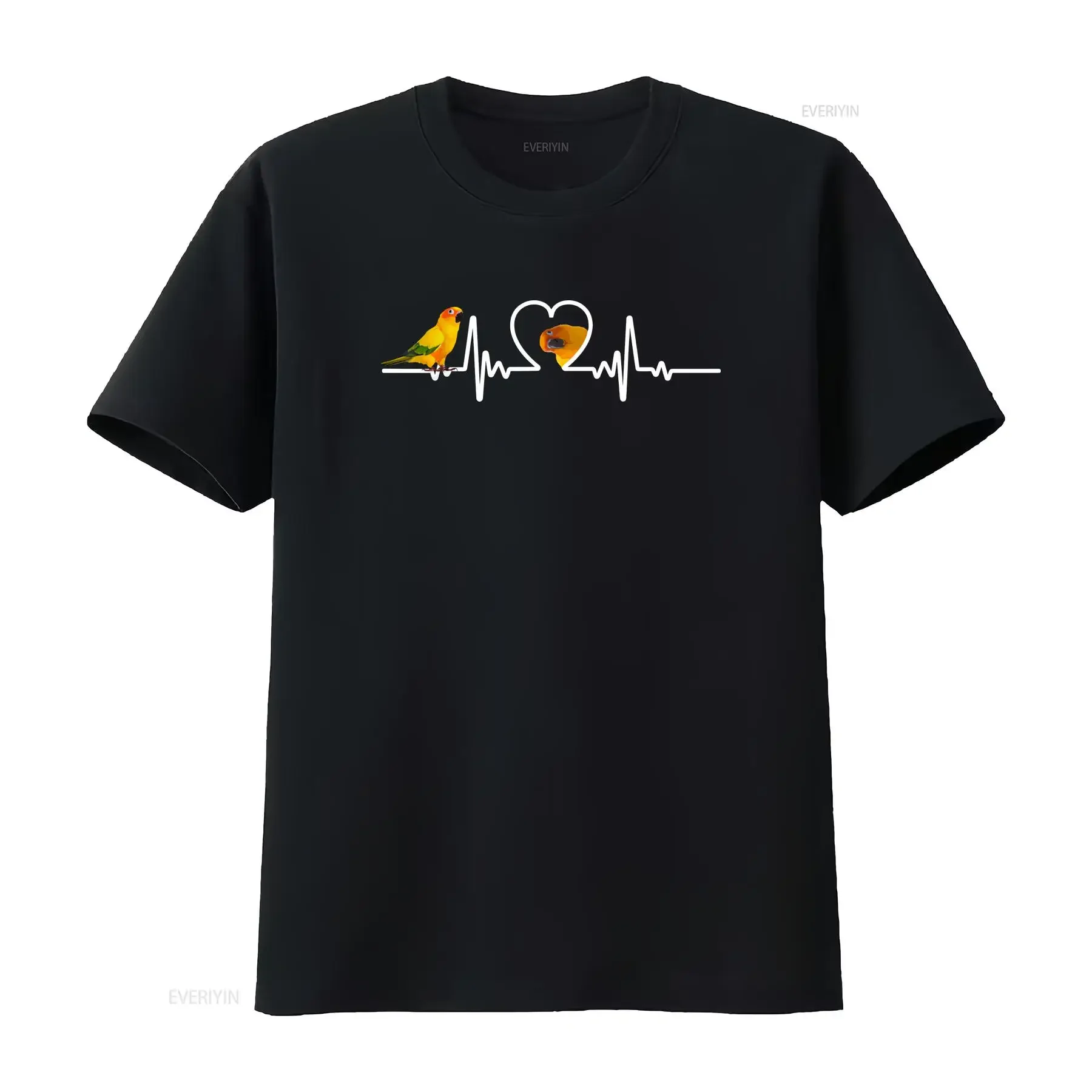 Funny Heart Beat Sun Conure Parrot Bird Apparel Zip T shirt vintage Washed homme graphic Versatile Breathable Soft Slightly