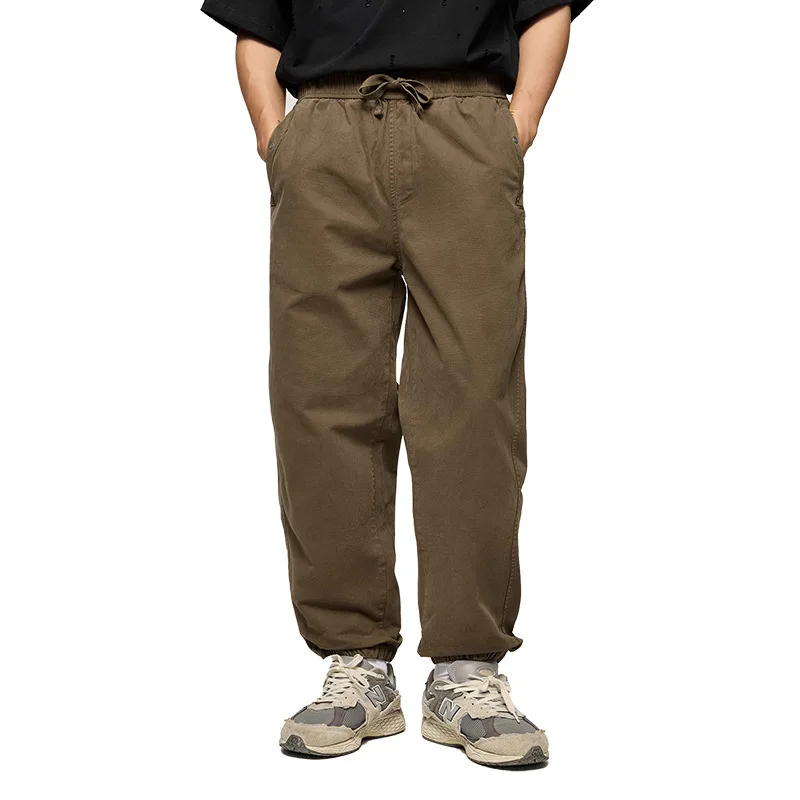 

Trendy Style Drawstring Pocket Pants 2025 Autumn New Trendy Brand Men's Jogger Cargo Solid Color Long Pants Casual Fashion 0K8M