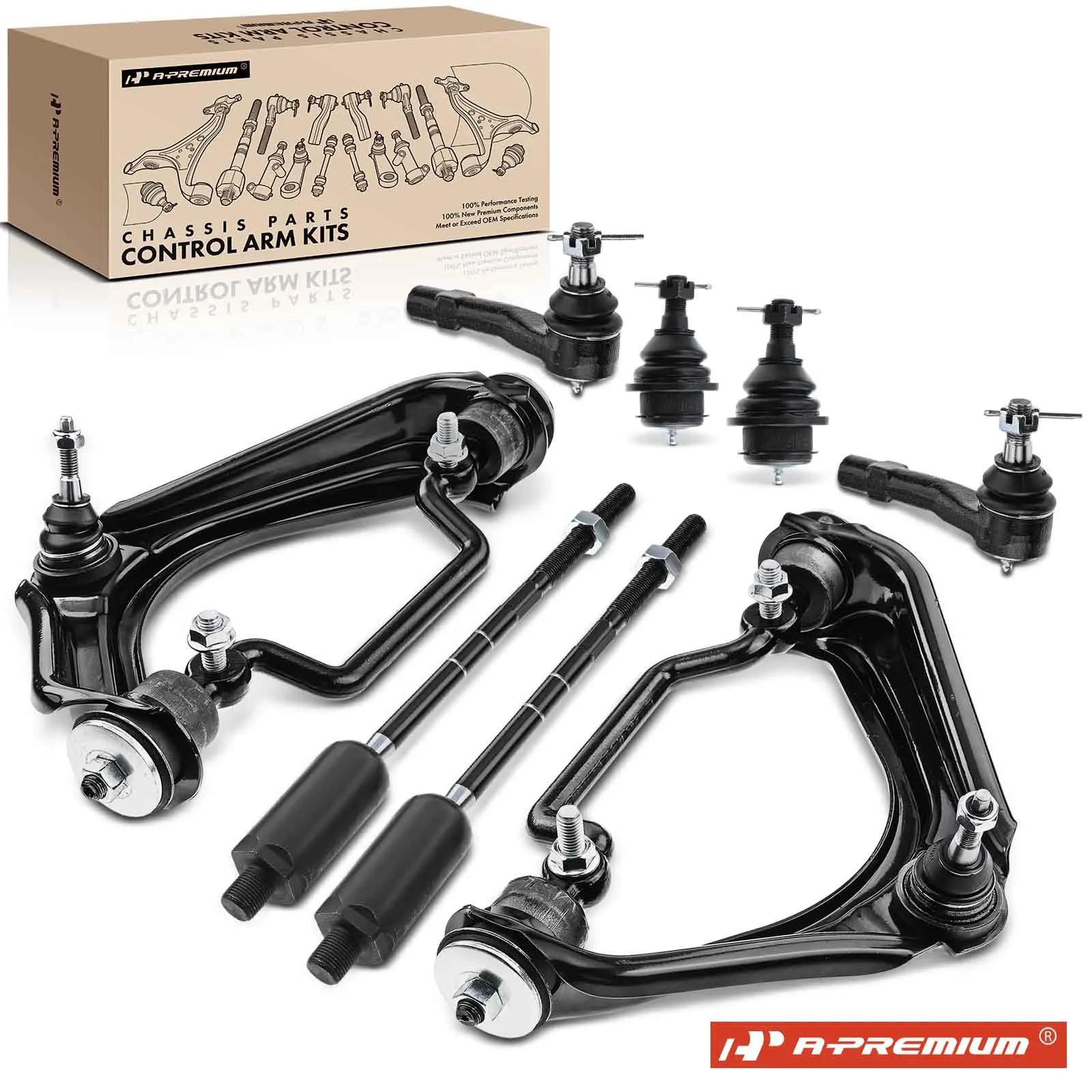 A-Premium 8x Front Control Arm with Ball Joint Tie Rod End for Ford Explorer 2002-2003 Mercury Mountaineer 2002-2003