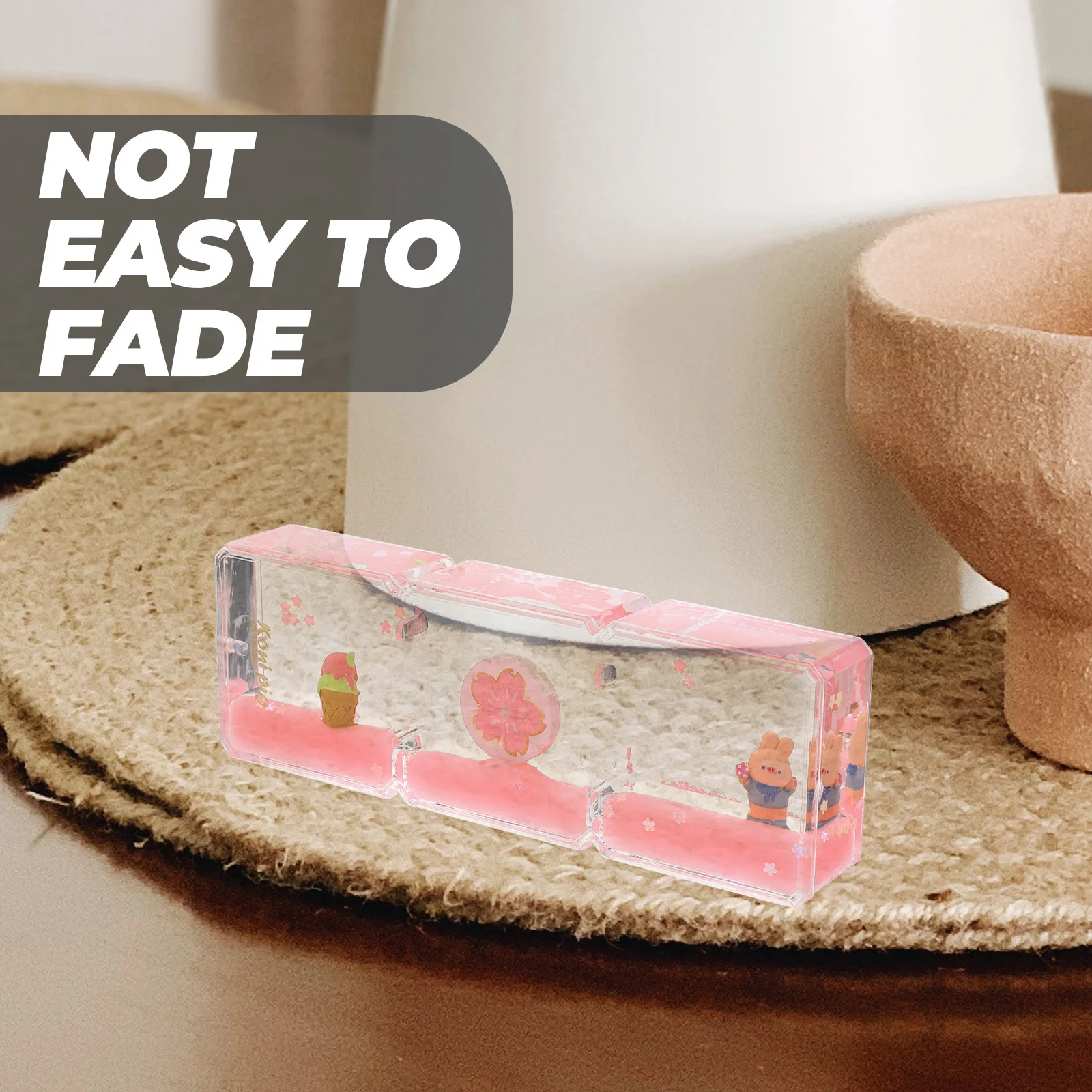 

Creative Cherry Blossom Pig Oil Hourglass Desktop Liquid Timer Decorative Liquid Bubbler Ornament Soothing Rhythmic Drops Home