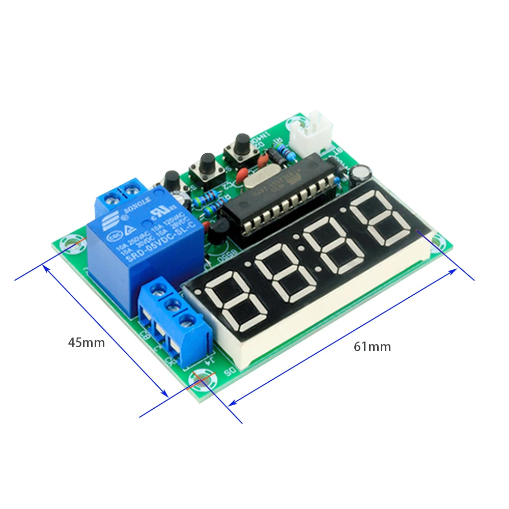 Diy kit eletrônico 4 dígitos display ciclo temporizador interruptor 51 único chip microcomputador diy kit de solda