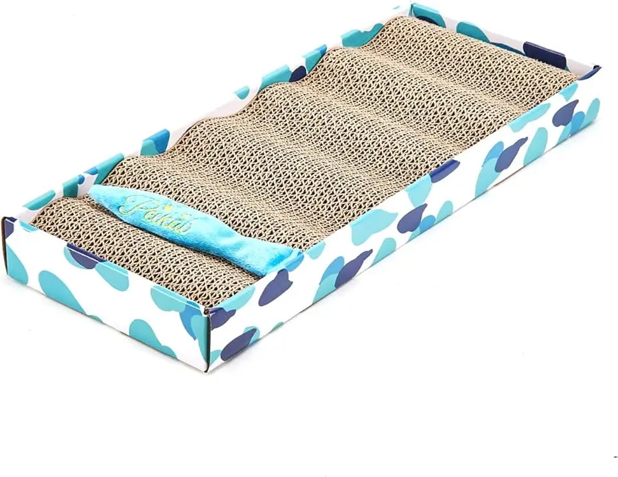 

PEEKAB Cat Scratcher Cardboard Reversible Cat cat Scratch Pad Kitty Corrugated Scratching Bed Catnip Included (1 Pack)