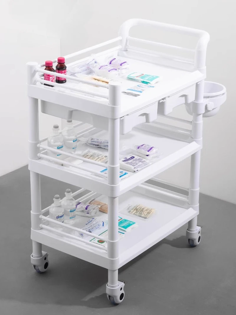 Beauty Hairdressing Manicure Salon Trolley Multifunction Rolling Cart Salon Trolley Carrello Attrezzi Beauty Furniture HYST