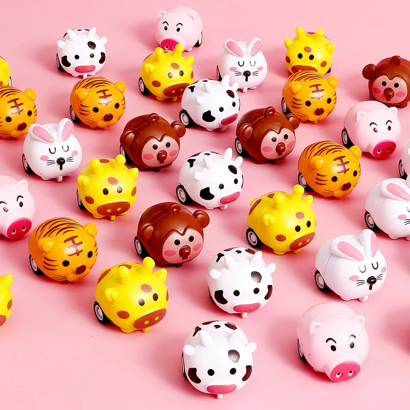 10pcs Cute Animal Pull Back Car Toys for Kids Birthday Party Favors Baby Shower Guest Gift Souvenir Giveaway Pinata Fillers