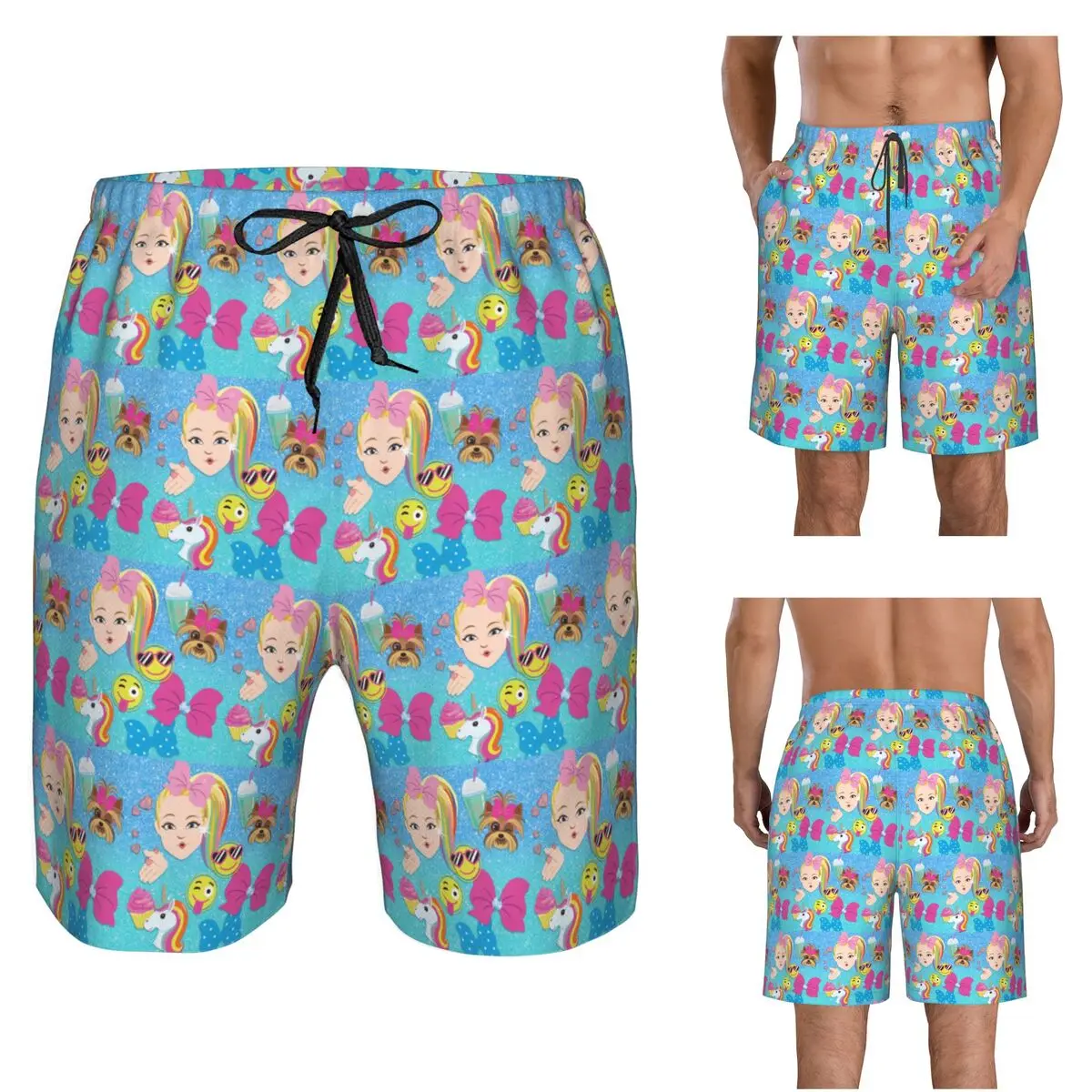 Jojo Siwa Clipart Trunks Beach Board Shorts Casual Quick Dry Swim Summer Men Pants